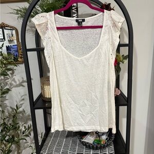 PAIGE Cap Sleeve Ruffled Blouse size xl